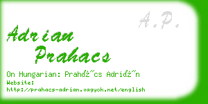 adrian prahacs business card